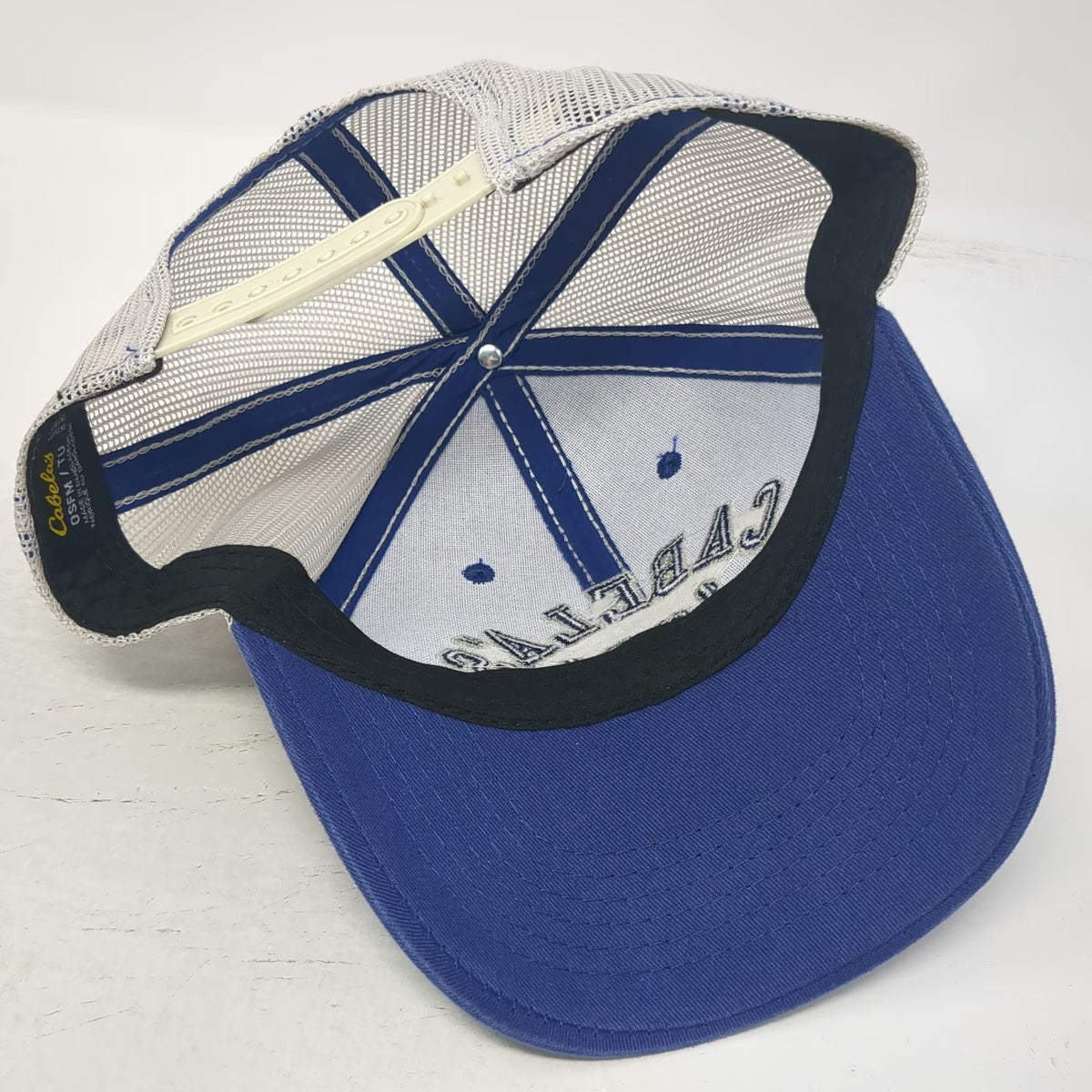 Cabela's Trucker Hat Blue One Size Snapback 1961 Mesh Back Embroidered Logo
