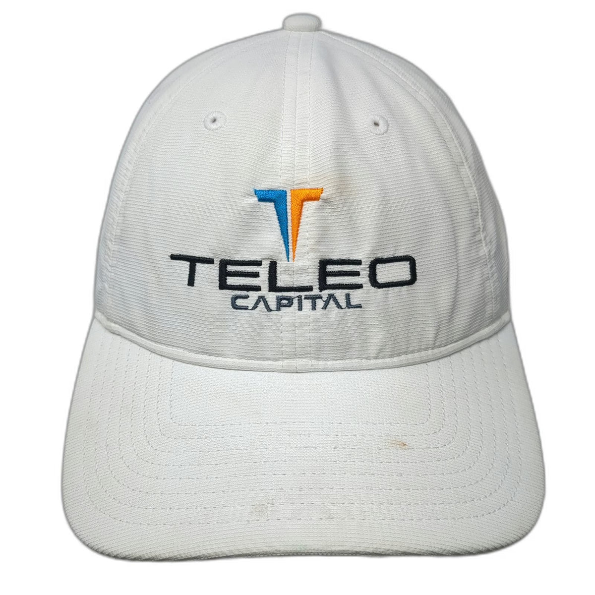 Adidas Baseball Cap White One Size Teleo Capital Logo Performance Polyester Hat