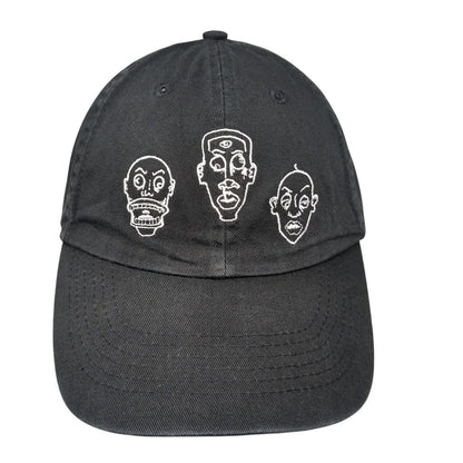 Unbranded Slideback Hat Black OSFA Adjustable Embroidered 6 Panel