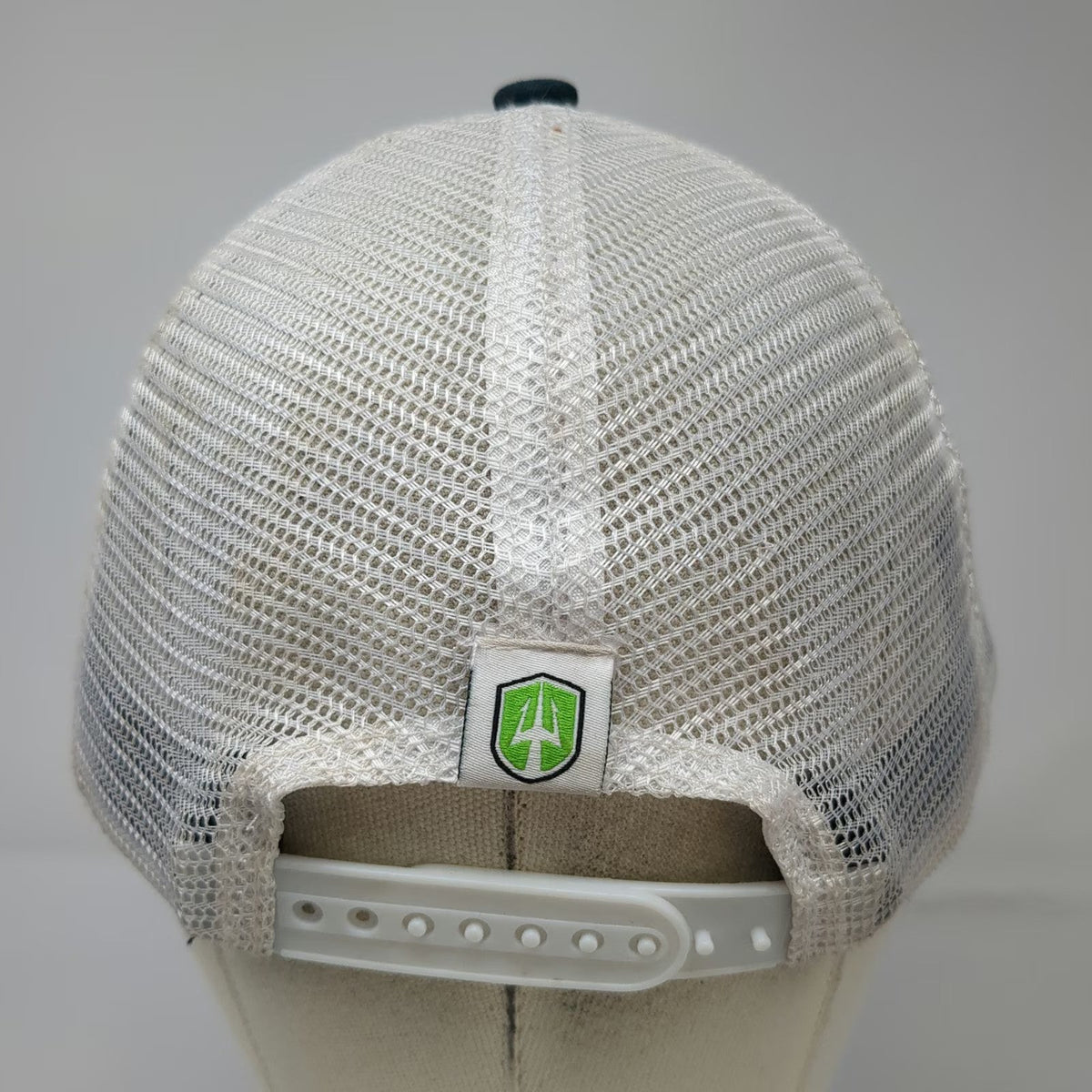 Green Devil Trucker Hat Blue White One Size Maverick Air Bump Cap Mesh Snapback