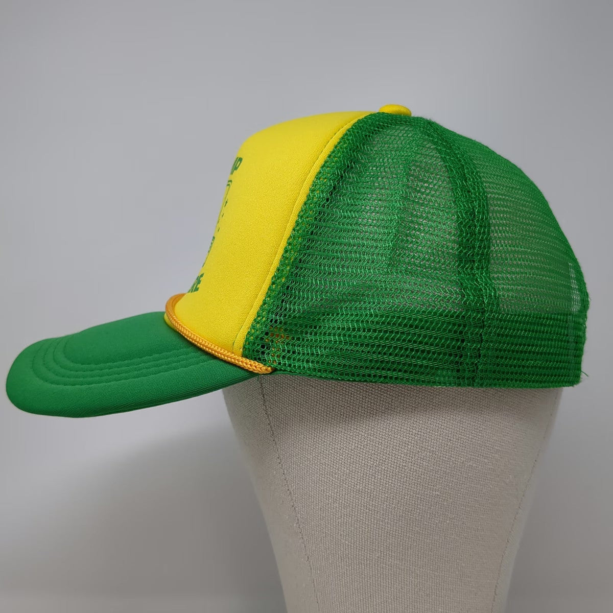 Trucker Hat Yellow Green One Size Stranger Things Camp Know Where Mesh Snapback