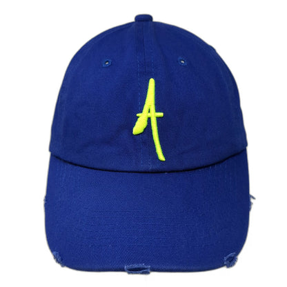 Blue Baseball Cap One Size Altitude MAS Yellow Embroidered Slideback Cotton Hat