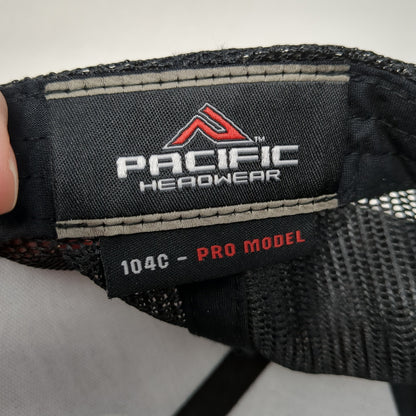 Pacific Headwear Snapback Trucker Hat Black One Size Adjustable Mesh Back