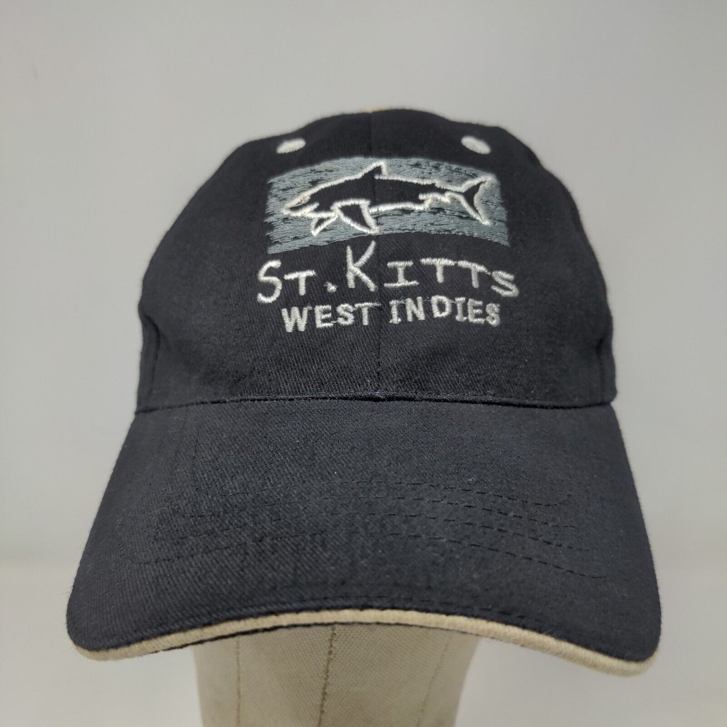 Rima Men's Strapback Hat Black Embroidered St. Kitts West Indies Logo