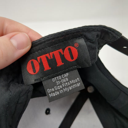 Aveyo Snapback Hat Black OSFM Solid Adjustable Embroidered Otto Cap