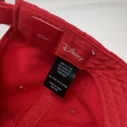 Disney Baseball Cap Red OSFM Mickey Embroidered Adjustable Cotton Slideback Hat