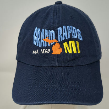 Fahrenheit Baseball Cap Blue One Size Grand Rapids MI Michigan Map Cotton Hat