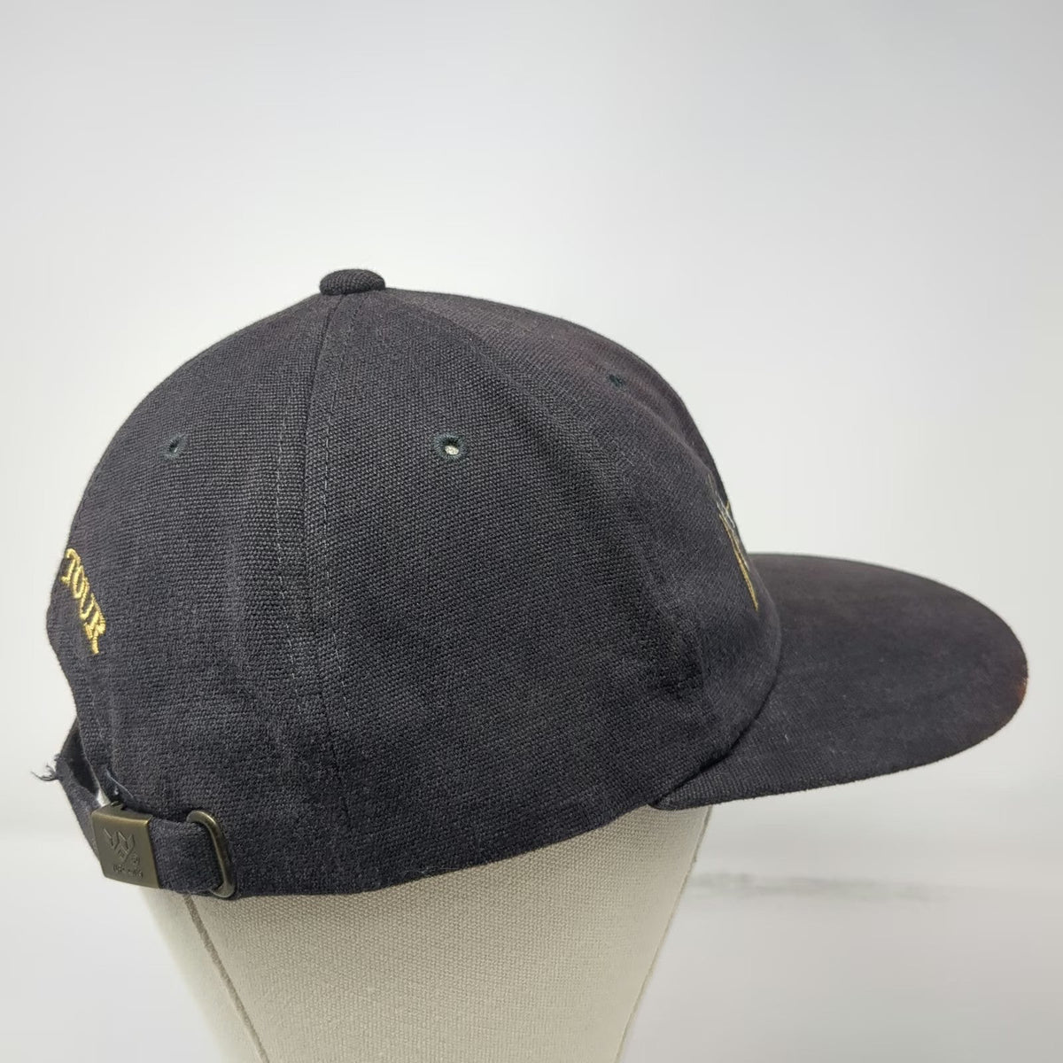 Yupoong Cap Gray World Tour Yanni Musician Concert Slideback Hat Vintage 90's
