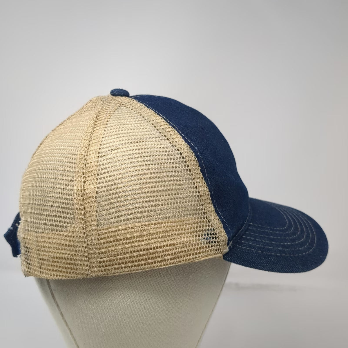 C.C Blue Baseball Cap One Size Mesh Back Embroidered Letter C Logo Strapback Hat