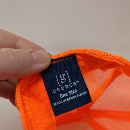 George Snapback Mesh Back Trucker Hat Orange One Size Adjustable Blank