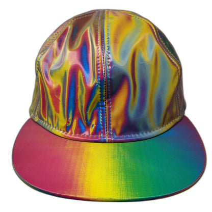 Baseball Cap Gold Pink Blue One Size Strapback Iridescent Rainbow Novelty Hat