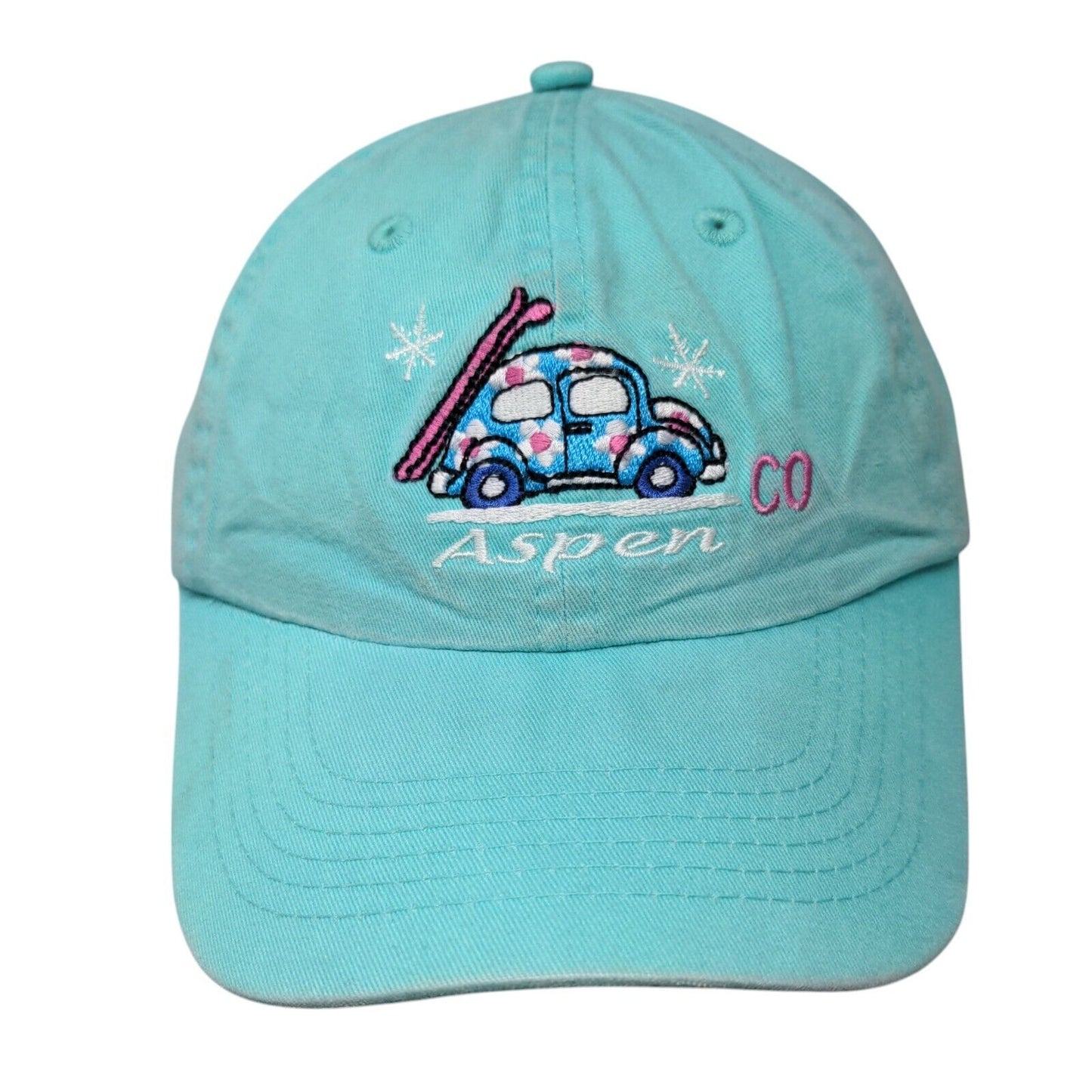 Aspen Colorado Car Strapback Hat Blue OSFA Embroidered Fahrenheit