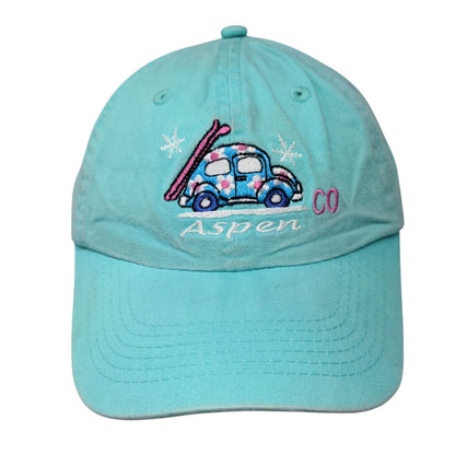 Aspen Colorado Car Strapback Hat Blue OSFA Embroidered Fahrenheit