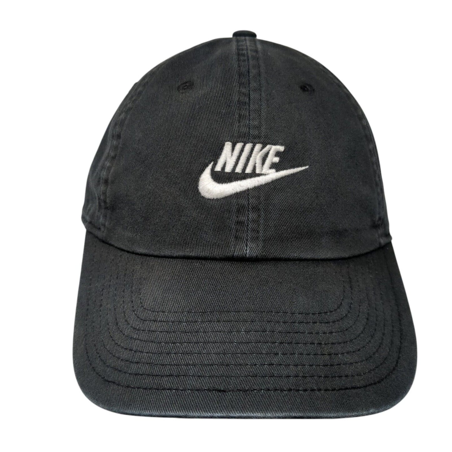 Nike Slideback Baseball Cap Black OS Adjustable Embroidered Heritage86 Cotton