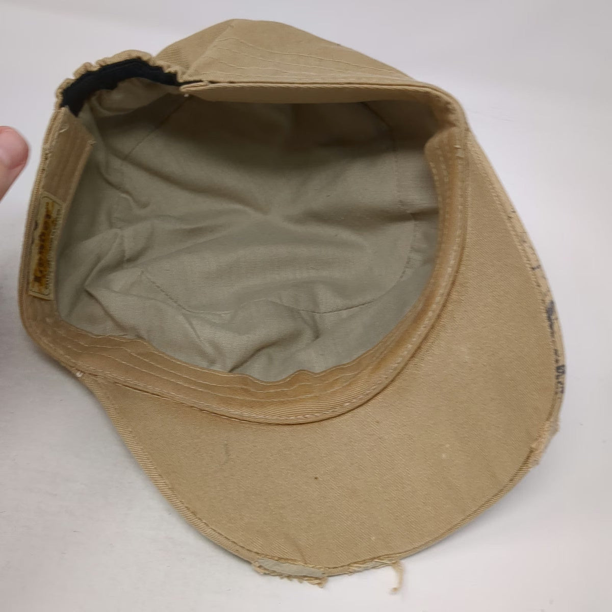 Leader Army Cap Beige One Size Skull Rebel Distressed Studded Ornate Cotton Hat
