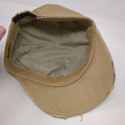 Leader Army Cap Beige One Size Skull Rebel Distressed Studded Ornate Cotton Hat