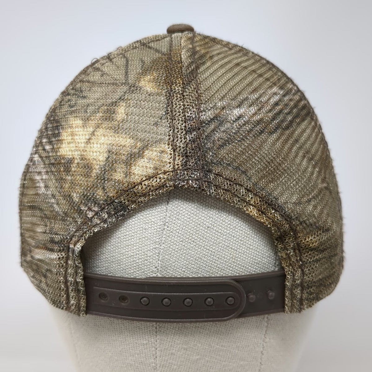 Brown Trucker Hat One Size Camo Rockwell Automation Mesh Snapback Embroidered