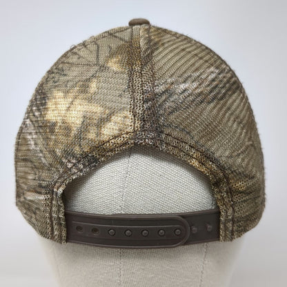 Brown Trucker Hat One Size Camo Rockwell Automation Mesh Snapback Embroidered