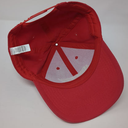 Budweiser Snapback Hat Red One Size Adjustable Embroidered 6 Panel Cotton