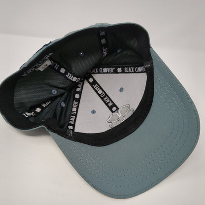 Live Lucky Fitted Hat Gray S/M Embroidered Vented Holes 6 Panel Black Clover