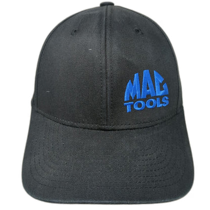 Mac Tools Snapback Hat Black One Size Blue Embroidery 6 Panel Cotton Adjustable