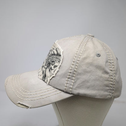 KBETHOS 5 Panel Gray One Size Skull Headdress Contrast Stitching Slideback Hat