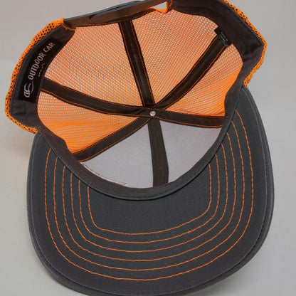 Outdoor Cap Simpson Strong-Tie Trucker Hat Gray Orange One Size Snapback Mesh