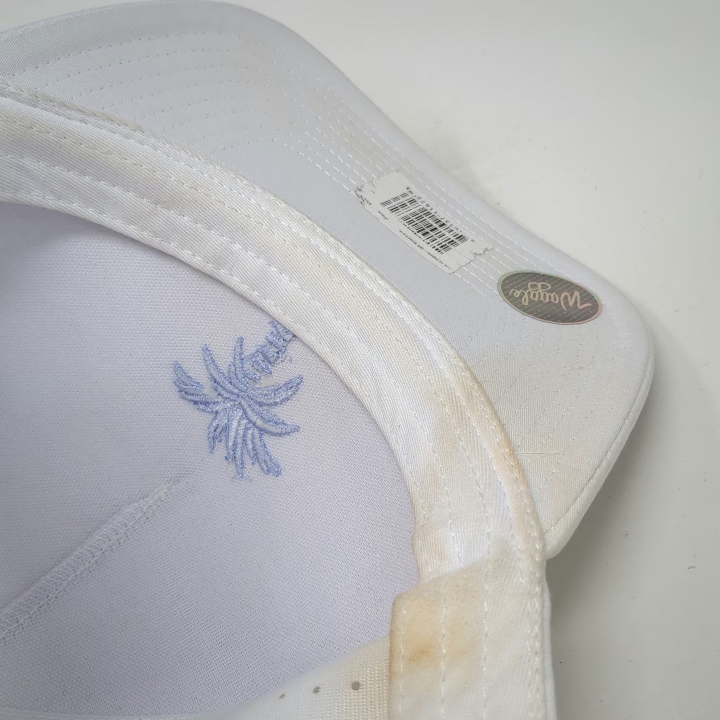 Waggle Trucker Hat White One Size Palm Tree Perforated Golf Snapback Breathable