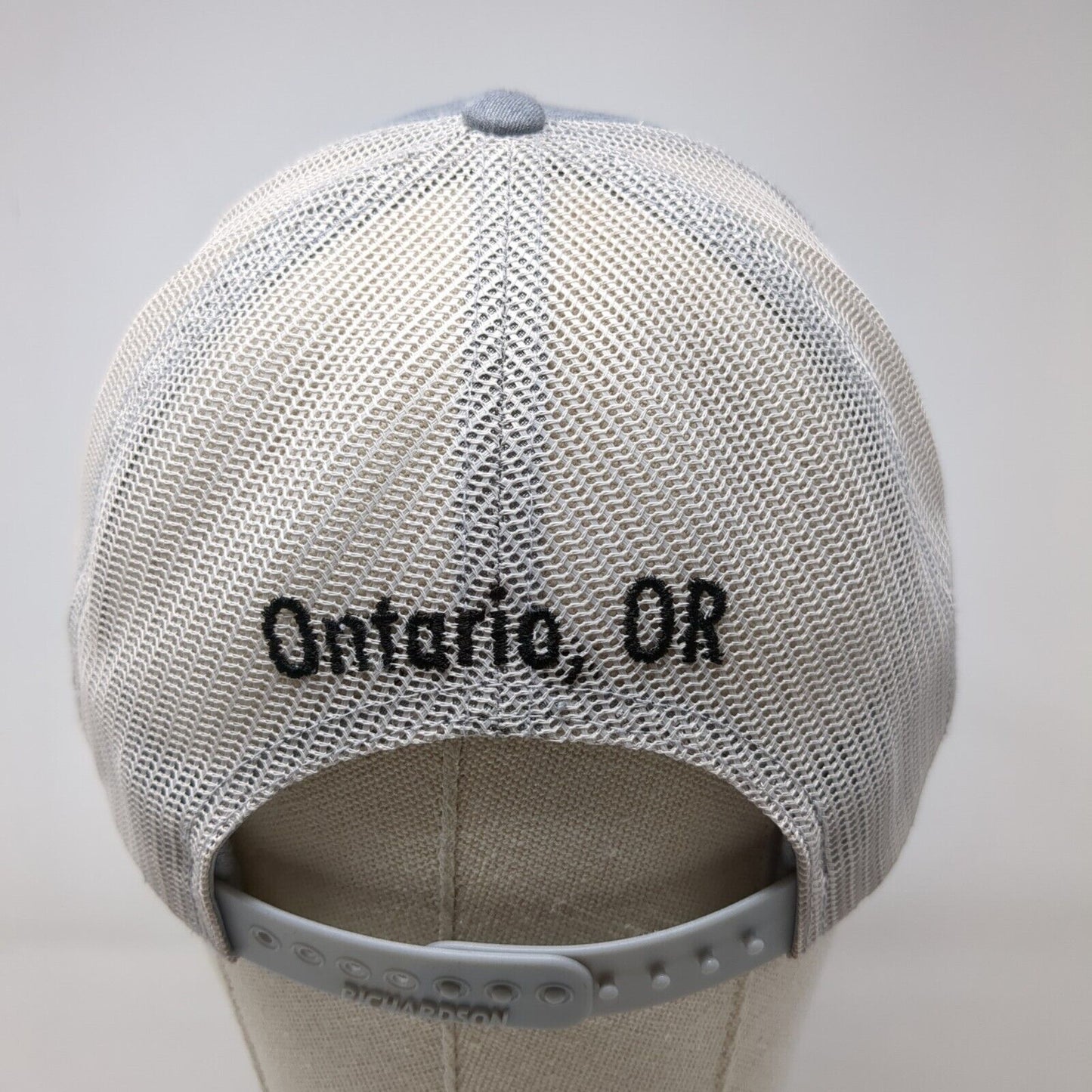 W Ontario OR Snapback Trucker Hat Gray One Size Adjustable Mesh Back Richardson