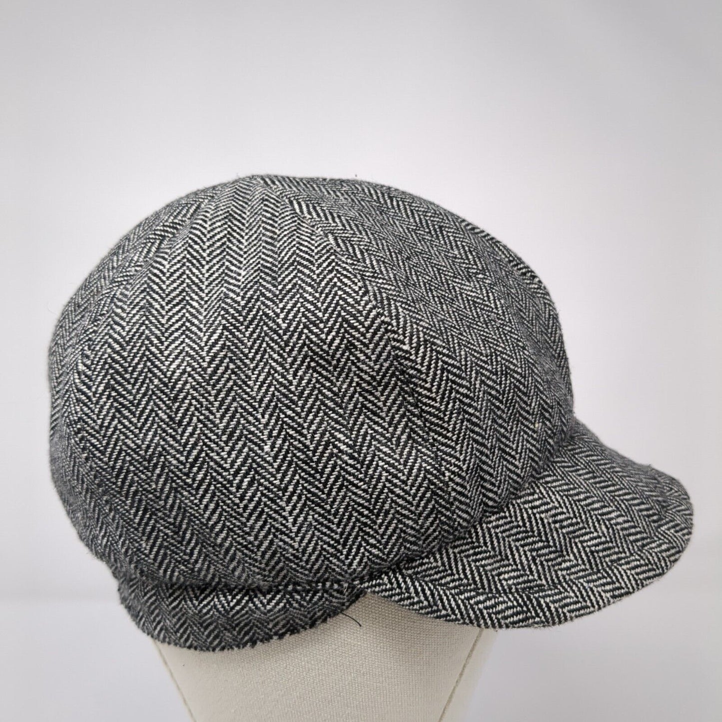 Unbranded Fitted Newsboy Cap Hat Multi One Size Herringbone Buttons