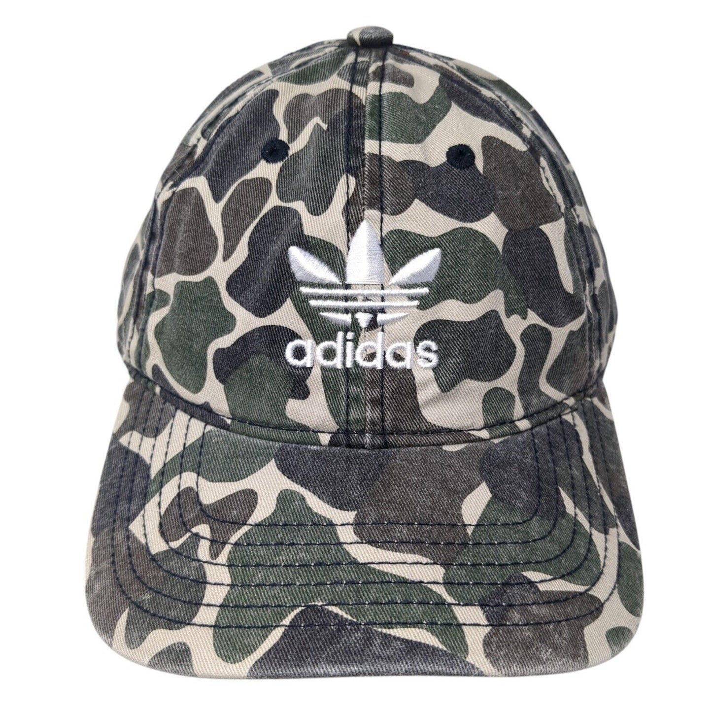 Adidas Slideback Hat Multicolor One Size Embroidered Logo Camouflage