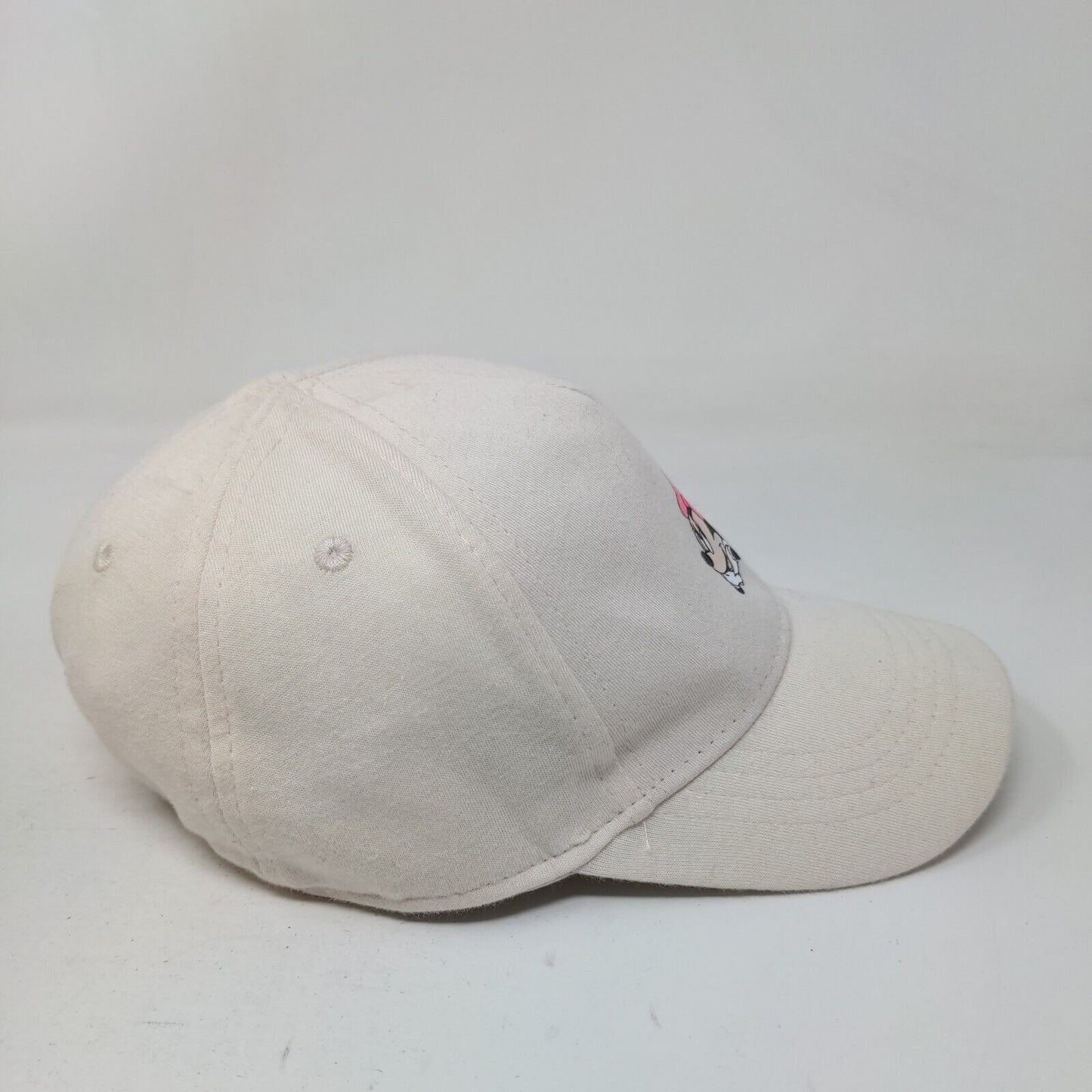 Minnie Mouse Fitted Hat Cream One Size Solid Vent Holes 5 Panel Disney