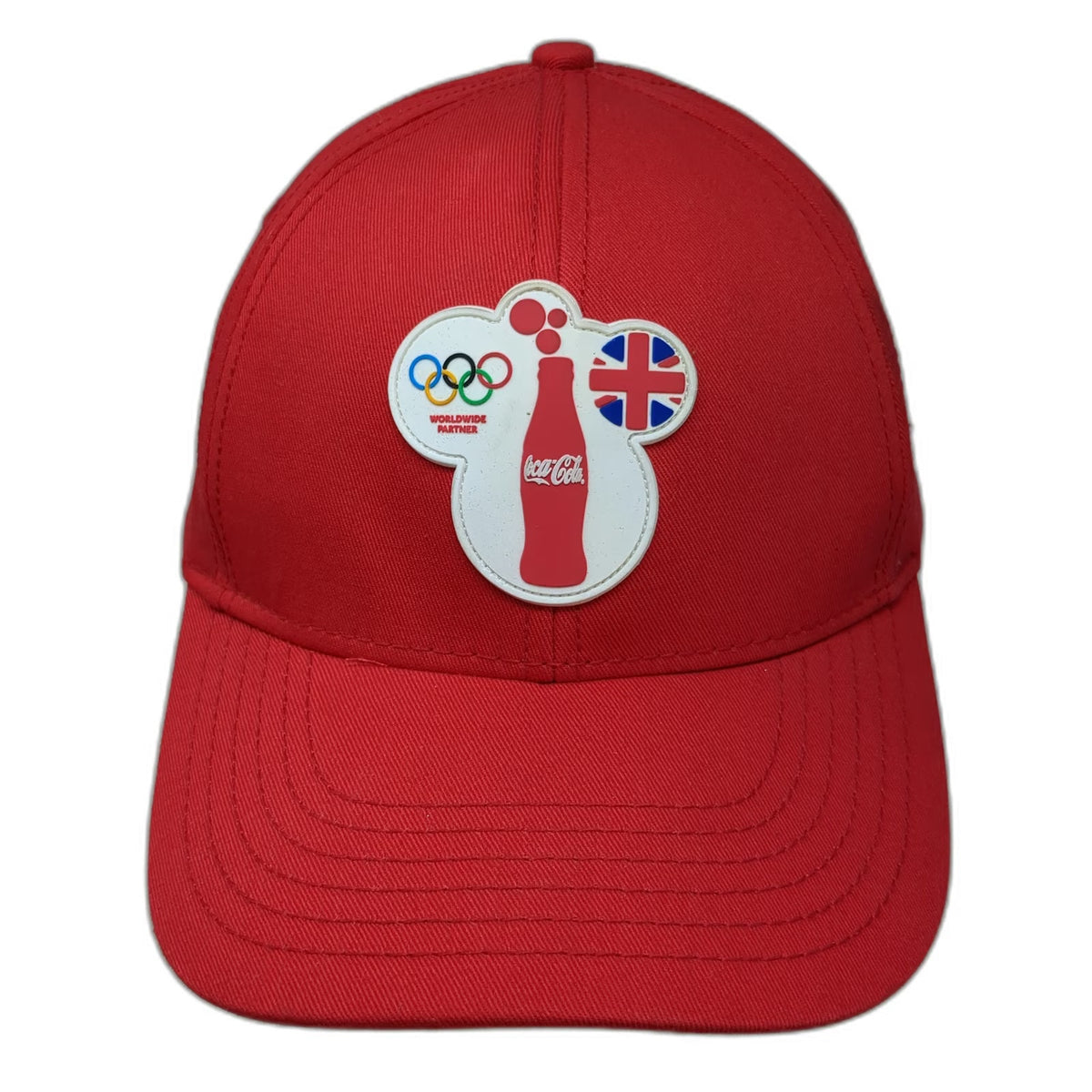 Coca-Cola Red Baseball Cap Olympics Union Jack Adjustable Cotton Hat W/Tags
