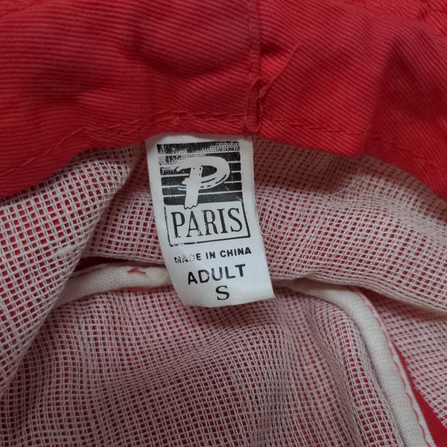 Paris Bucket Hat Red Small Striped Vent Holes Lined Outdoor Cotton