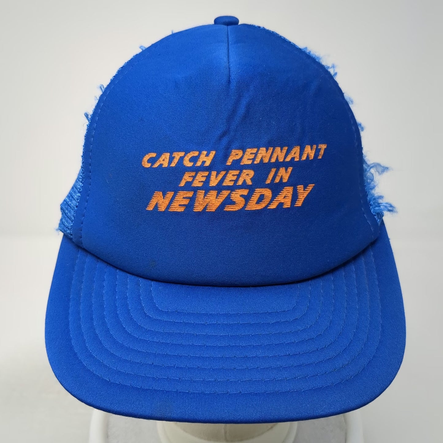Designer Award Trucker Hat Blue One Size Mesh Back Foam Front Pennant Newsday