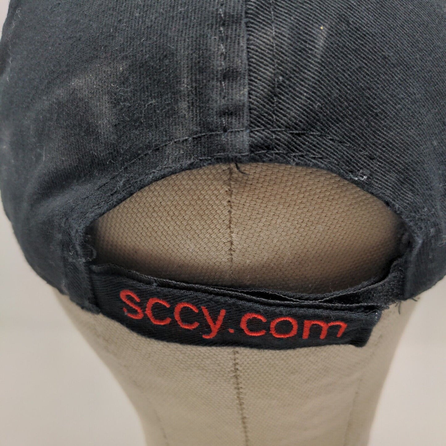 SCCY Men's Strapback Hat Black Size OSFM Embroidered Logo Cotton Firearms