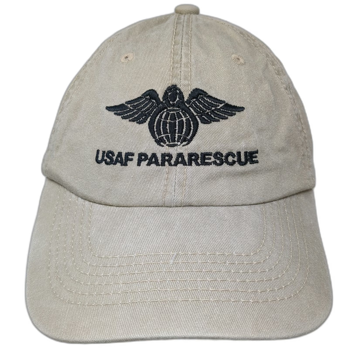 Otto Baseball Cap Beige One Size USAF Pararescue Embroidered Strapback Hat