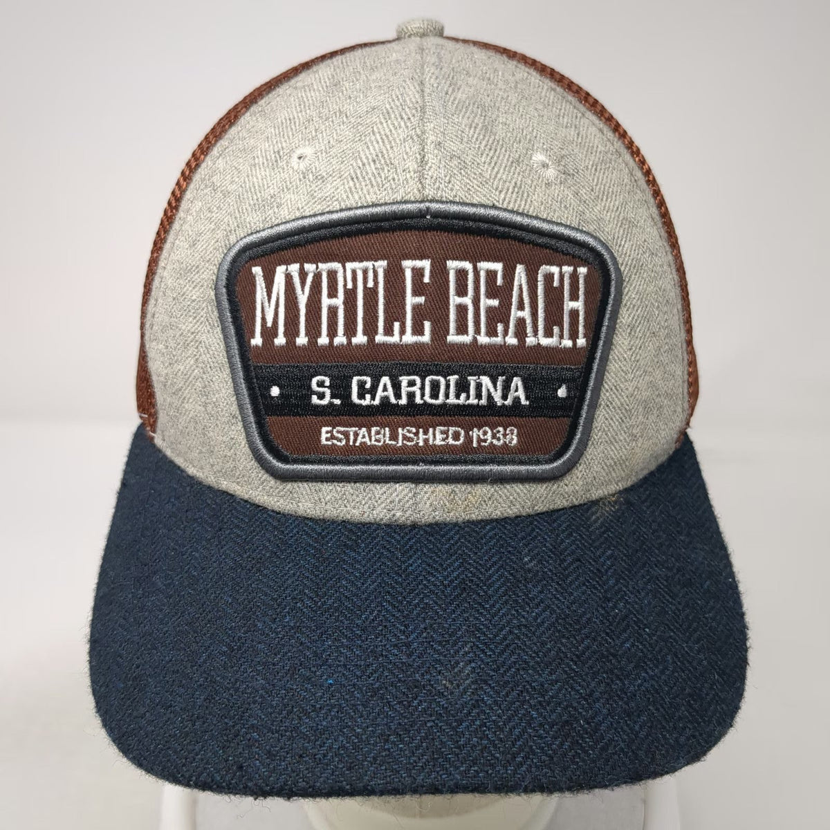 CSI Baseball Cap Gray Blue Brown One Size Myrtle Beach S. Carolina Mesh Back Hat