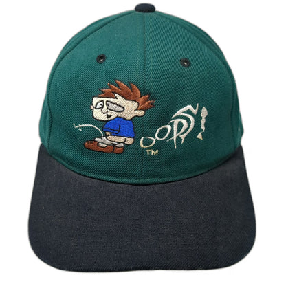 Big Boy Headgear Snapback Green One Size Hat Oops Peeing Boy Two Tone Graphic
