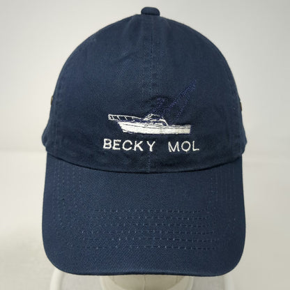 Broner Baseball Cap Blue One Size Boat Embroidery Cotton Strapback Hat Fishing