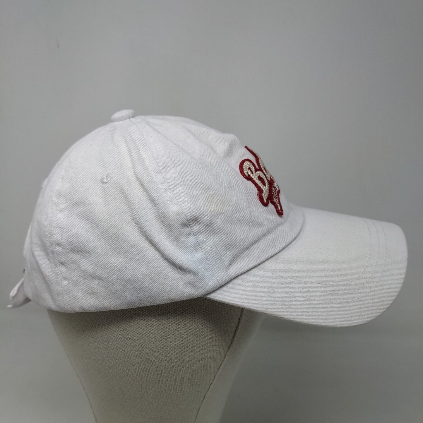 BDG Jeans Men's Slideback Hat White Embroidered Logo Adjustable Cotton