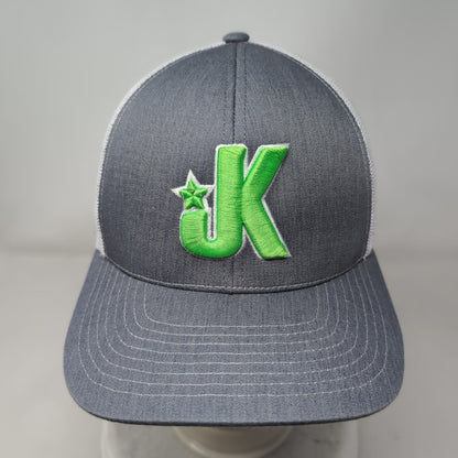 JK Snapback Trucker Hat Gray OS Adjustable Embroidered Mesh Pacific Headwear