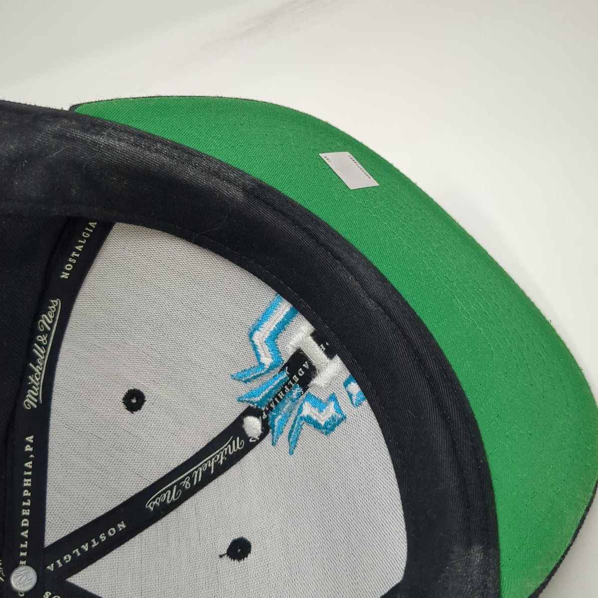 NBA Charlotte Hornets Mitchell & Ness Snapback Hat Black One Size Wool Flat Brim