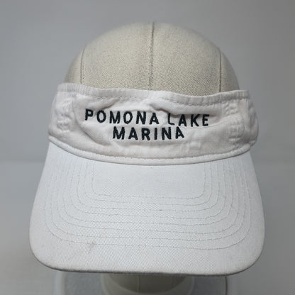 Pomona Lake Marina Sun Visor Cap White One Size Adjustable Port & Company