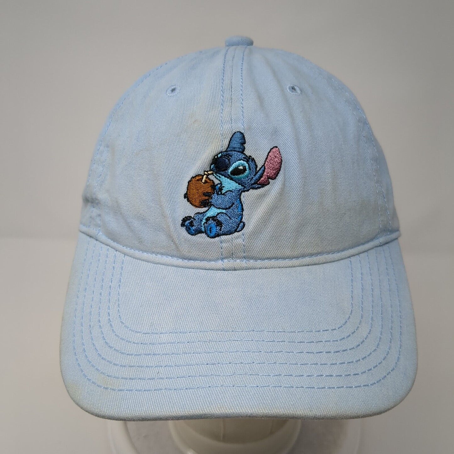 Stitch Strapback Hat Blue One Size Adjustable Embroidered 6 Panel Disney