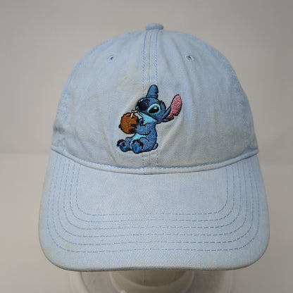 Stitch Strapback Hat Blue One Size Adjustable Embroidered 6 Panel Disney