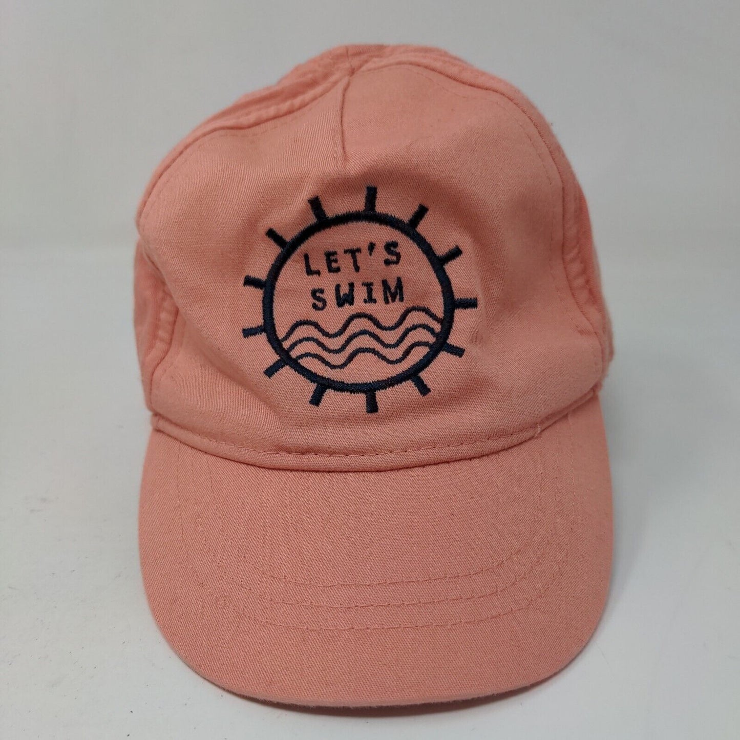 Unbranded Girl's Stretchy Hat Pink Embroidered Let's Swim Logo