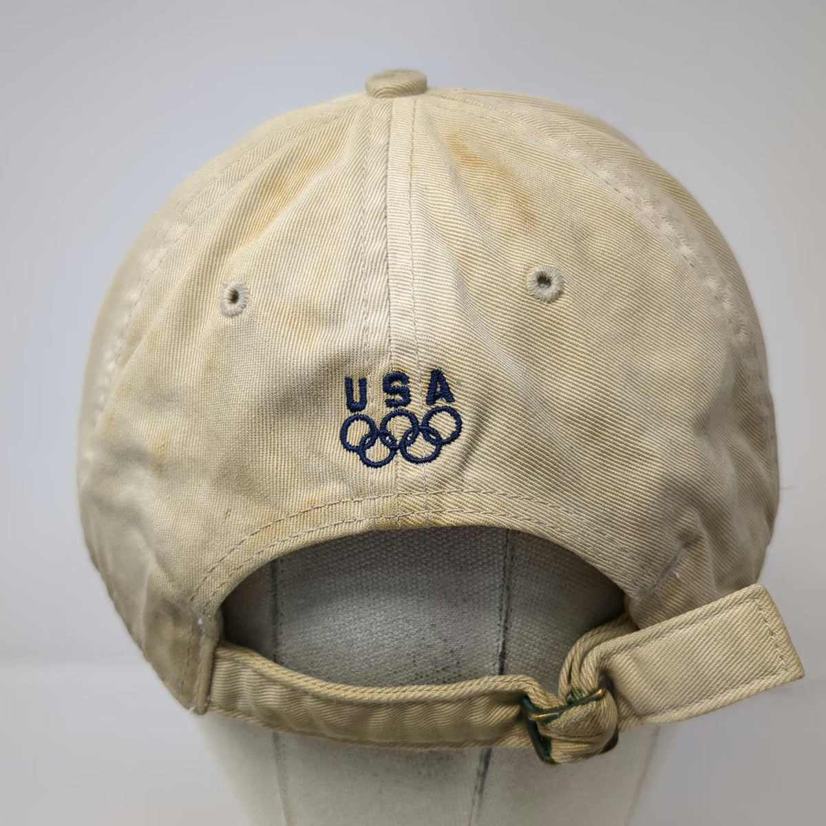 adidas Baseball Cap Beige 2000 USA Olympic Team Sydney Strapback Hat Vintage