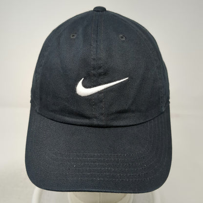 Nike Baseball Cap Black White One Size Adjustable Swoosh Slideback Cotton Hat
