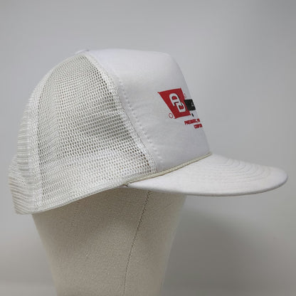 Traffic Cap Trucker Hat White One Size Air-Dreco Pneumatic Hydraulic Mesh Rope